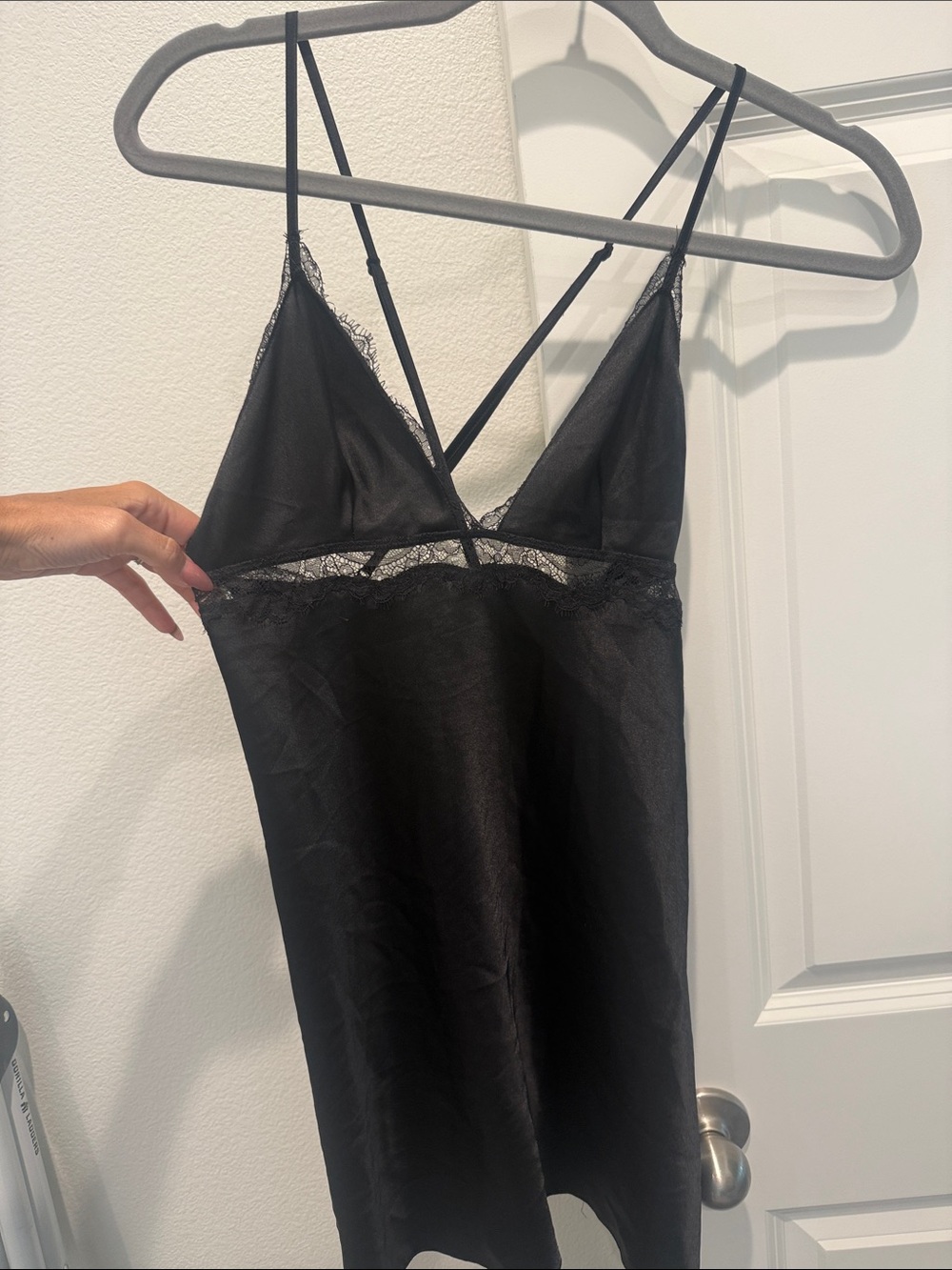 Women’s Black Lace-Trim night Dress - Women Intimates